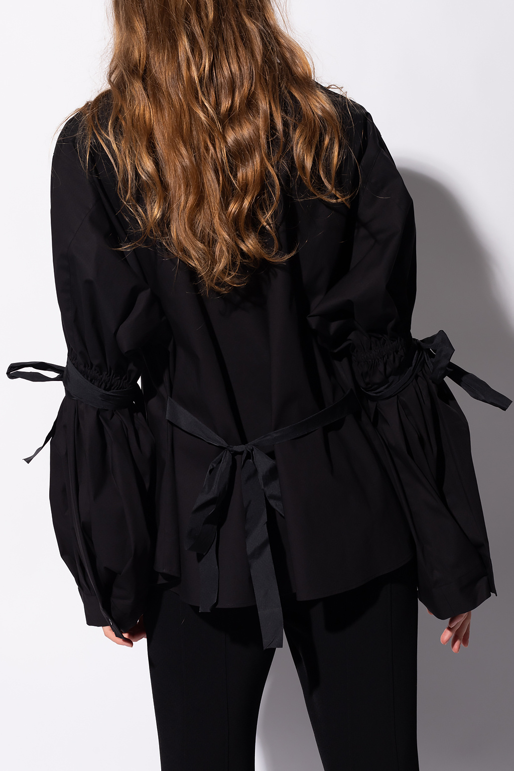 RED VALENTINO ブラックトップス バルーンスリーブ Red Valentino Shirt with wide sleeves | Women's Clothing